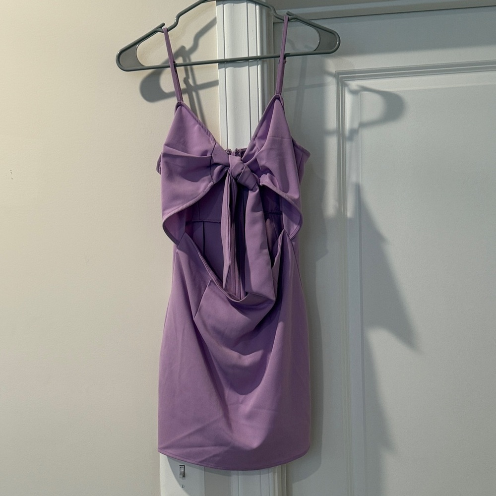Tobi Lilac Dress with Bow Detail